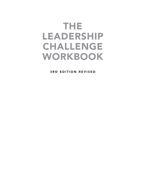 The Leadership Challenge Workbook Revised